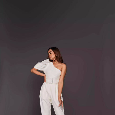 ONE SHOULDER BODYSUIT WITH PANTS