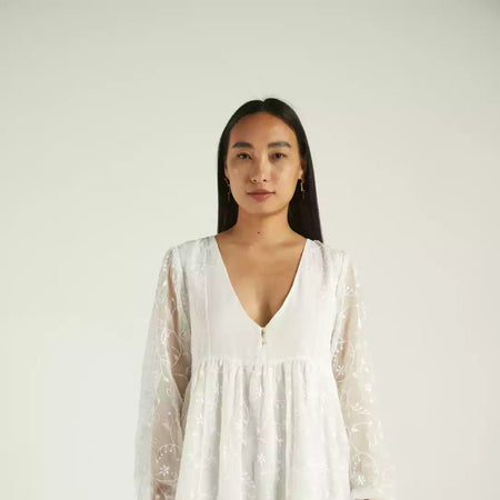 Summer Scenes White Chiffon Dress