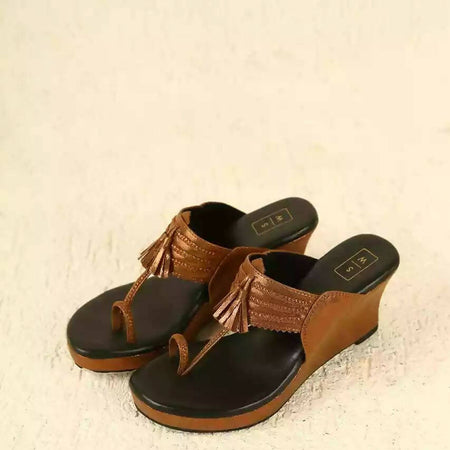 Priyanka Shimmer Antique Wedges