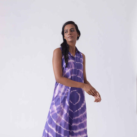 Juliet Purple Tie Dye Shirtdress