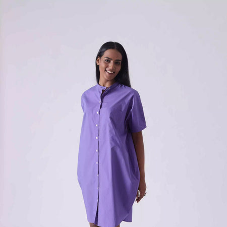 Malibu Purple Balloon Shirtdress