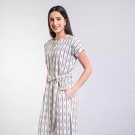 Adele Ikat Grey Midi Dress