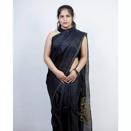 Black Embroidered Saree