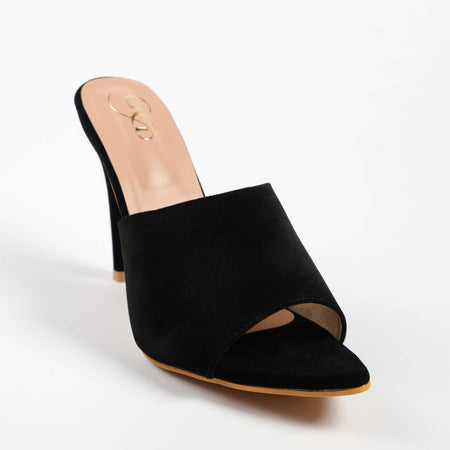 Pointed Toe Black Pencil Heel