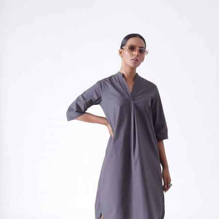 Valencia Grey Knee Length Dress