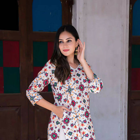 SABAA PATOLA PRINT CHANDERI SILK KURTA