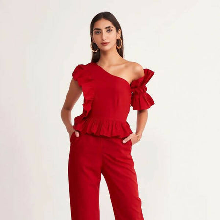 Rose jumpsuit red