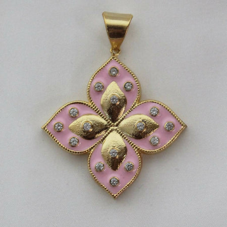 Erica Pendant with Baby pink enamel