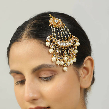 Pearl beaded Kundan Inspired Jhumar Passa