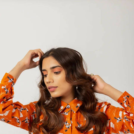 Tangerine Koi Shirt Dress