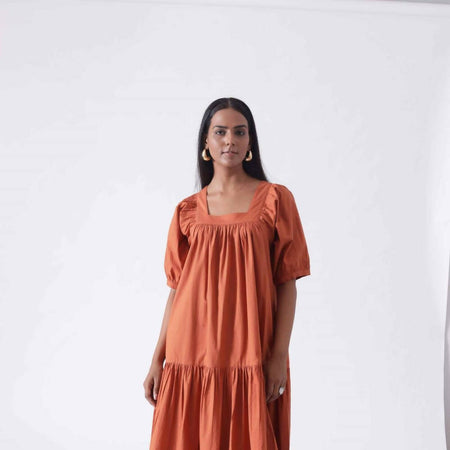 Calypso Burnt Orange Maxi Dress