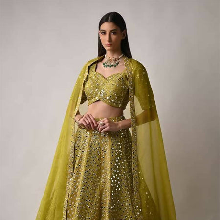 Yellow Silk Lehenga Set