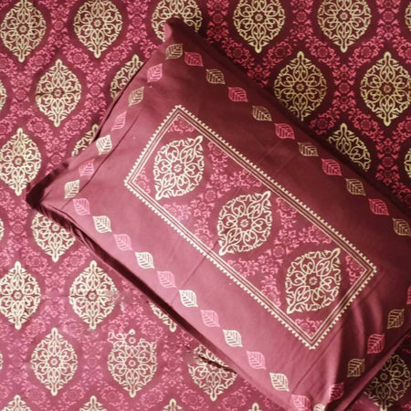 Guilded Ruby All Over Printed Bedsheet Set