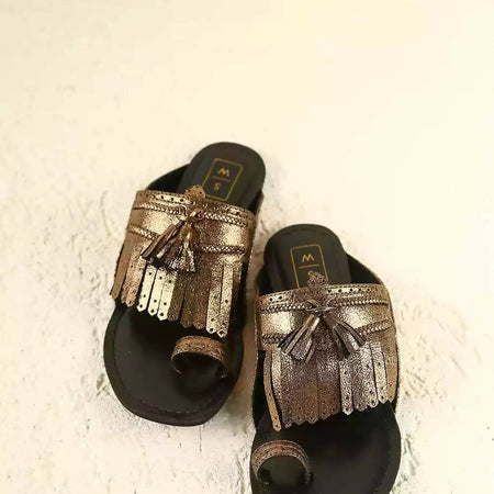 Lady Suzy Antique Gold Shimmer Sandals