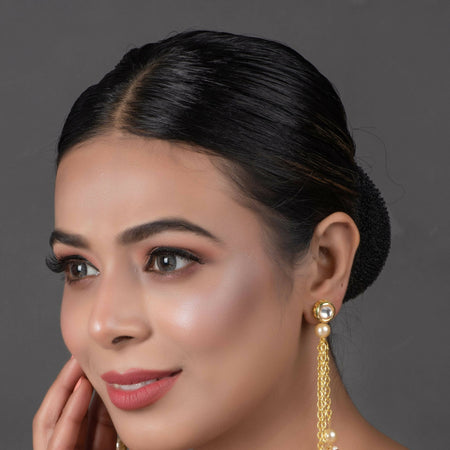 kundan Chain tassel earrings