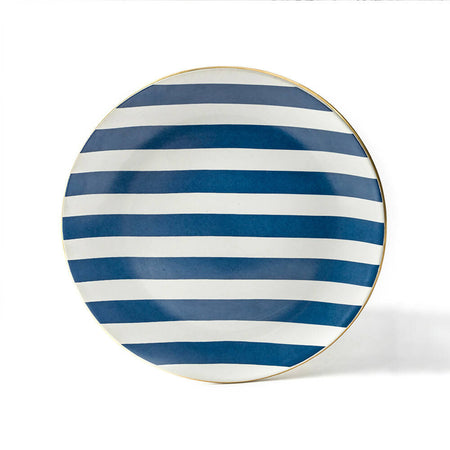 Snacks Plate Blue Stipres