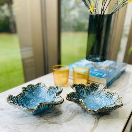 Textured Uneven Bowl 7" Blue