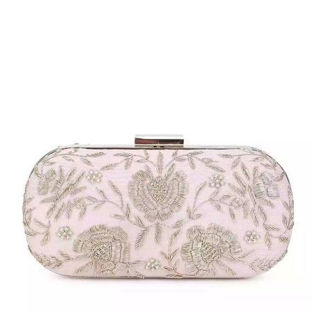 Pretty pink floral clutch