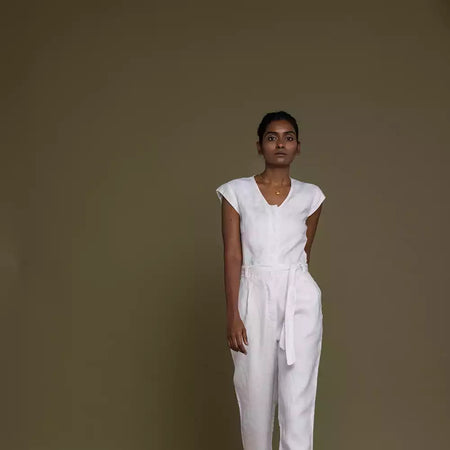 Evening Chai White Jumpsuit