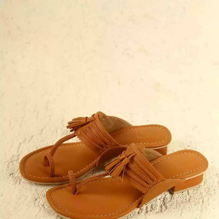 Bea Tan Small Heel Sandals