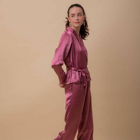 Coco Dusky Pink Satin Robe Set