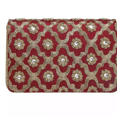 Maroon Jaal clutch