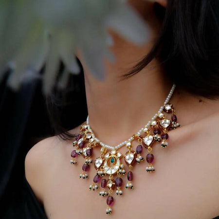 Rifah Kundan Pearls Necklace