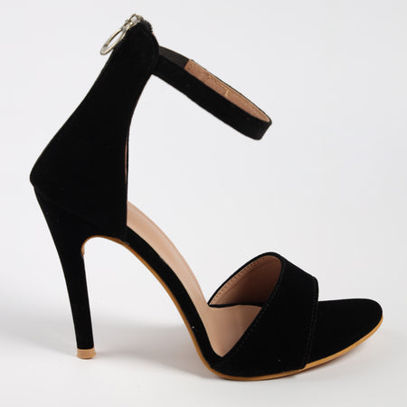 Black Ankle Loop Pencil Heels