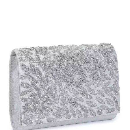 Silver sizzle clutch