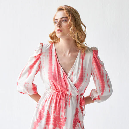 Peach Allora Wrap Dress