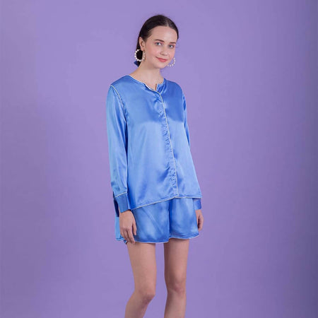 Sky Blue Azure High low PJ set