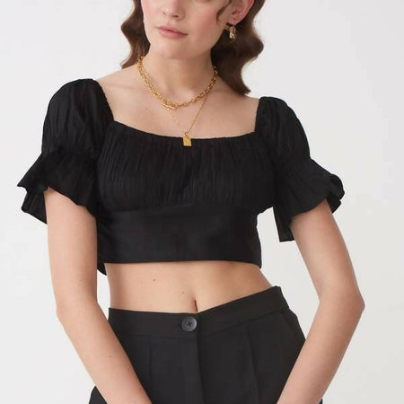 Crop Co-ord Set Black