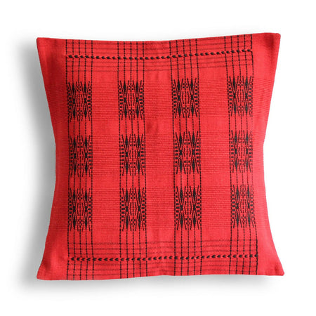 Handwoven Pamo Red and Black Tribal Cushion Cover