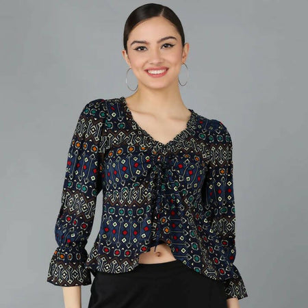 Rayon Printed Crop Top