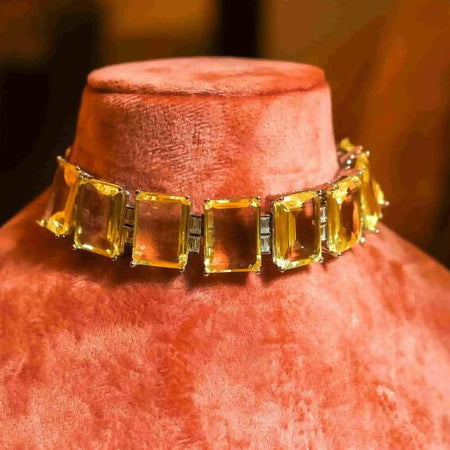 Yellow choker necklace