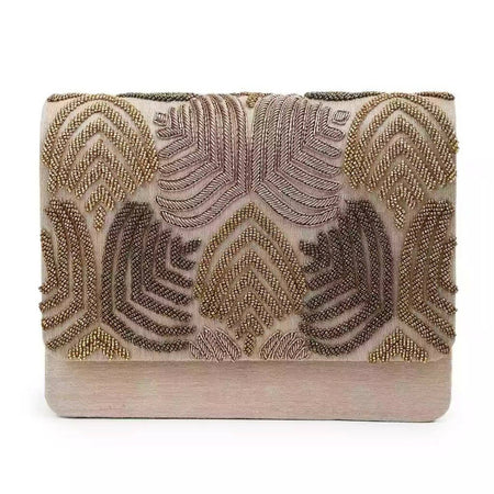 Unique design gold clutch