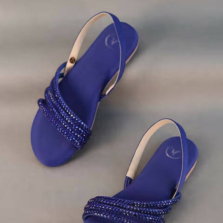 Blue Flats Blooming Sandal