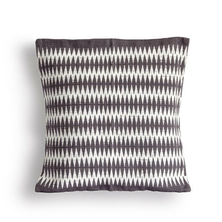 Handwoven Patkai Grey and White Tribal Cushion Cover