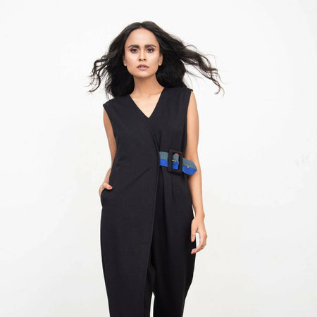 Jumpsuit with neon side buckle