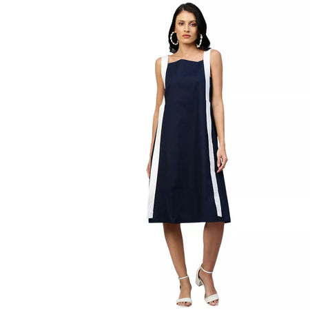 A line dress with extended strap feature