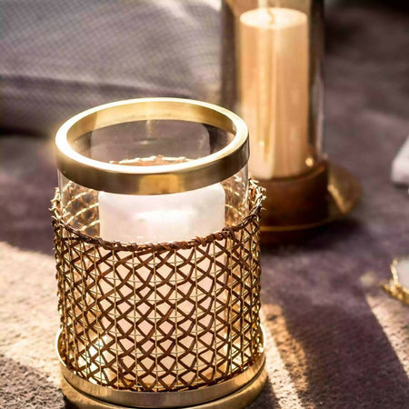 Woven Wicker Candle Hurricane