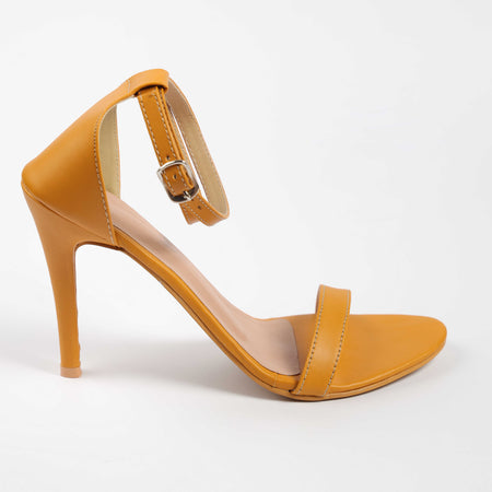 Mustard Double Strap Pencil Heels