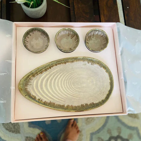 Oval Platter Gift Set - Pink