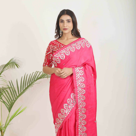 Applique Embroidered Saree