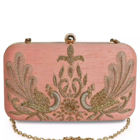 Peacock couple clutch