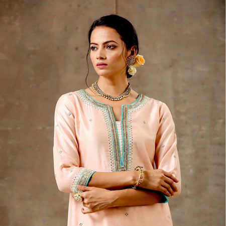 Malhaar Pastel Chanderi Silk Kurta Set