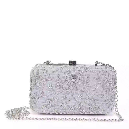 Pleasing silver clutch